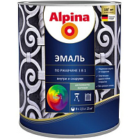ALPINA Эмаль по ржавчине 3 в 1 шелковисто-матовая/РБ Все цвета 2,5 л.