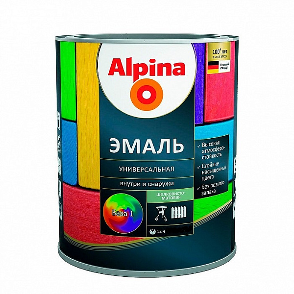 Эмаль алкид. ALPINA шелк-мат База 1 - 2,5л (РБ)