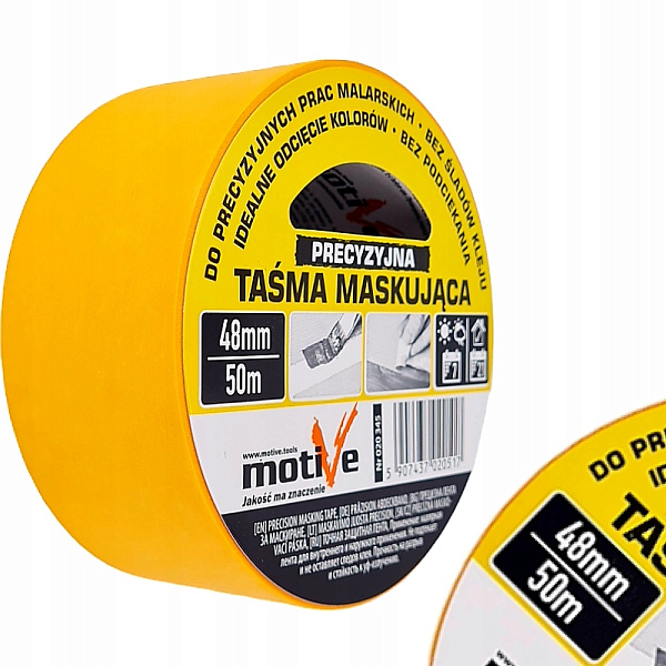 Лента малярная рисовая,  50мм*50м, MOTIVE